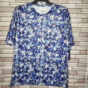 Lurz‎ New Men's Size XXL Shirt Blue Fishing Apparel Blue Camouflage UPF Top